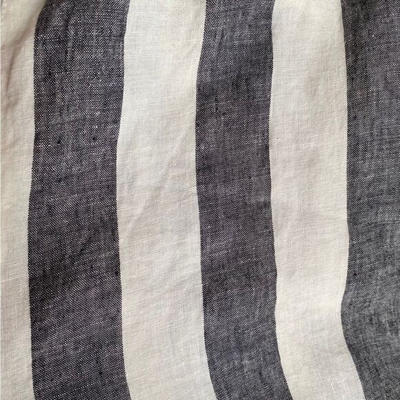 Catherine Malandrino Wide Leg Cropped 100% Linen Striped Flowy Gaucho Pants Lrg - Picture 2 of 5